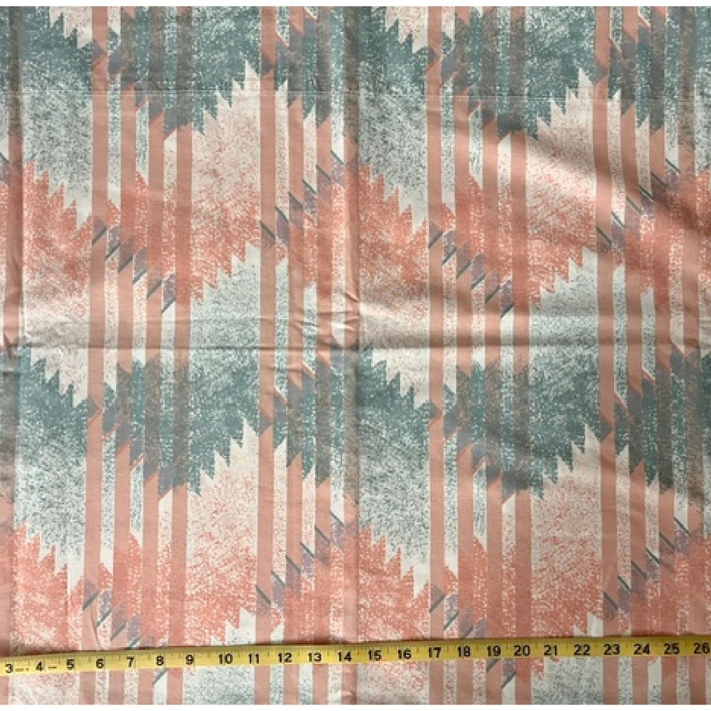 Vintage Geometric Aztec Queen size Sheet set 1980's, JP Stevens - Picture 3 of 5